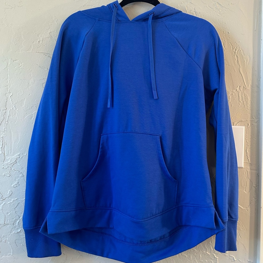 Athletic Works Blue Fleece Hoodie Pullover Polyester Large